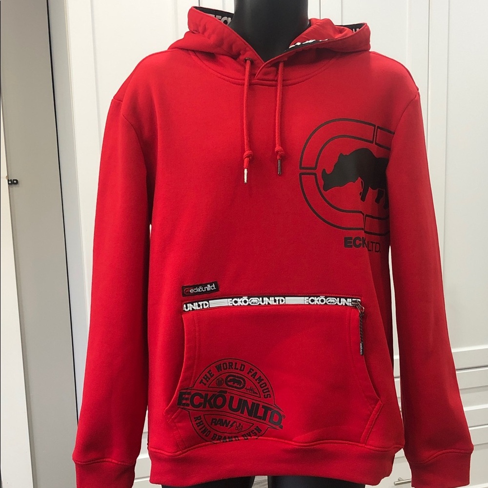 Ecko Unltd Red Pullover Hoodie – Men’s M – Fleece Lined